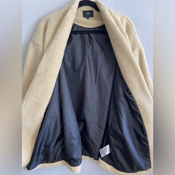 Rusty Sherpa  Fleece oversized open blazer jacket Sz L - Picture 5 of 10